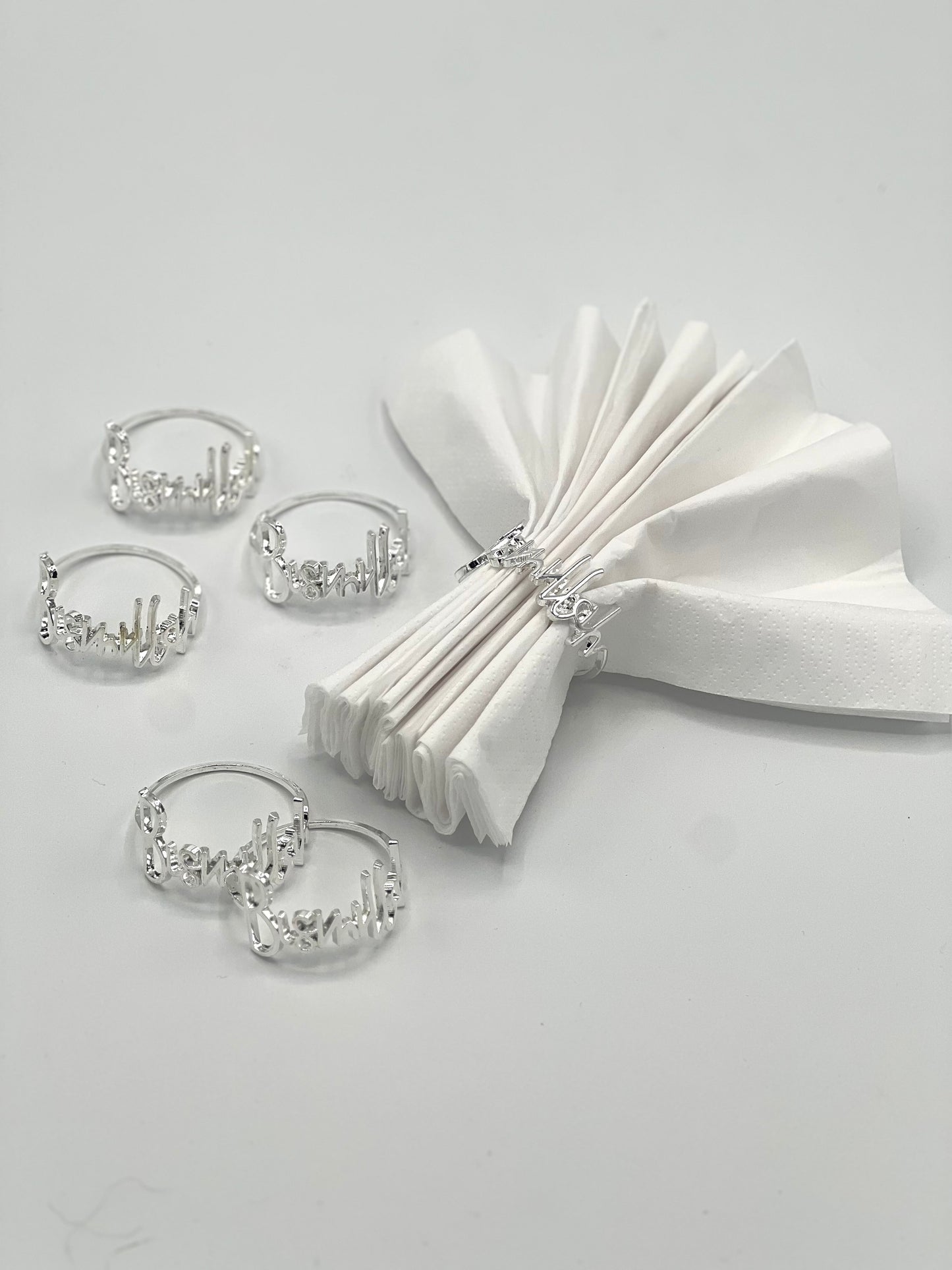 Bismillah zilveren servetringen