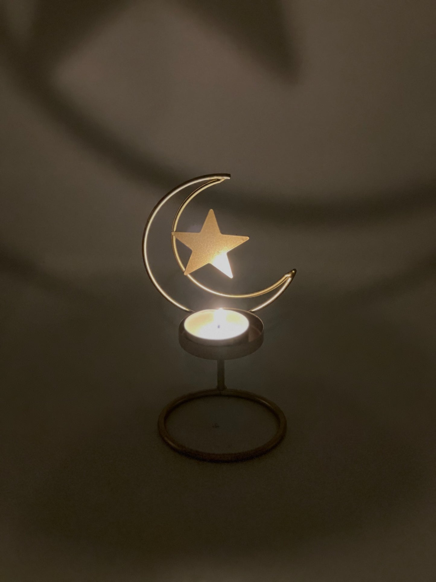 Theelichthouder maan- en ster